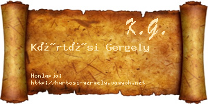 Kürtösi Gergely névjegykártya