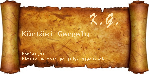 Kürtösi Gergely névjegykártya